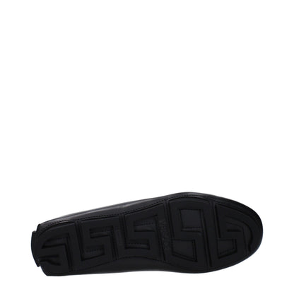 Versace – Slipper aus schwarzem Leder