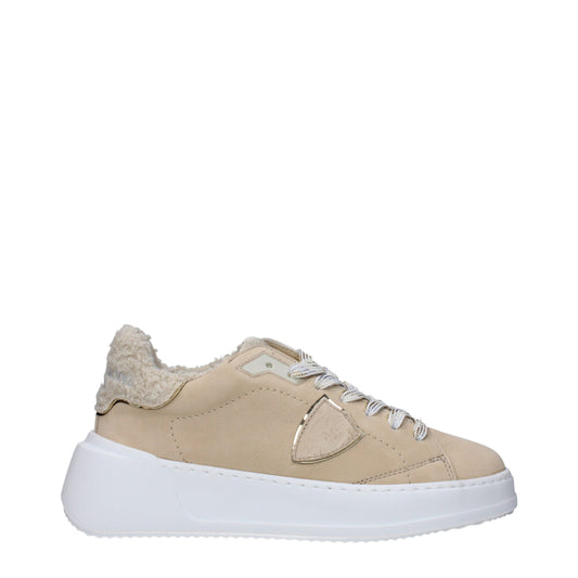 Philippe Model Beige Leder Low-Tops