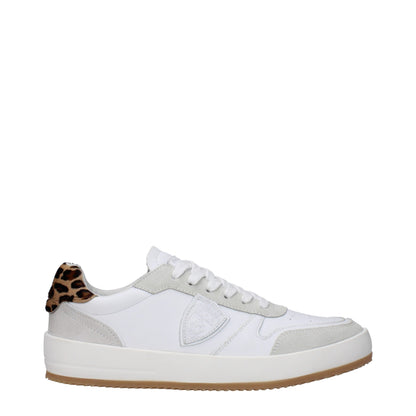Philippe Model Weiße Leder Low-Tops