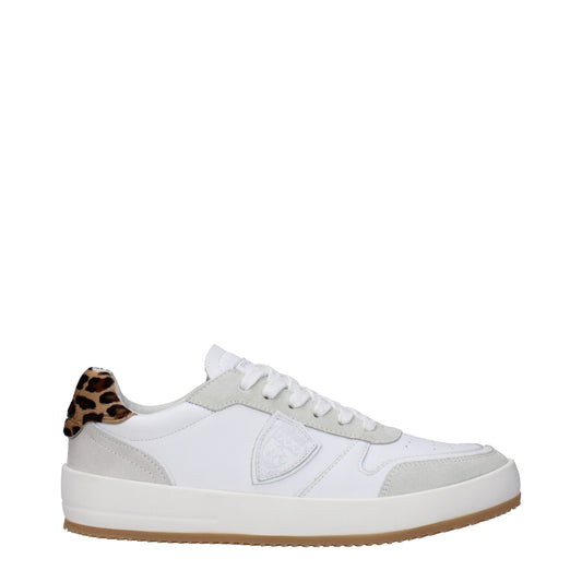 Philippe Model Weiße Leder Low-Tops