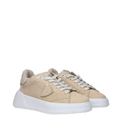 Philippe Model Beige Leder Low-Tops