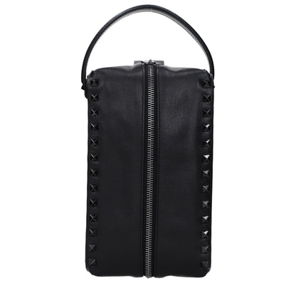 Valentino Garavani Schwarze Leder-Clutch-Taschen