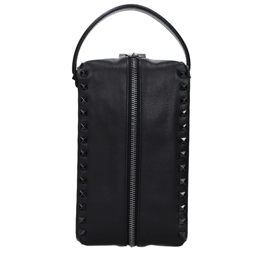 Valentino Garavani Schwarze Leder-Clutch-Taschen