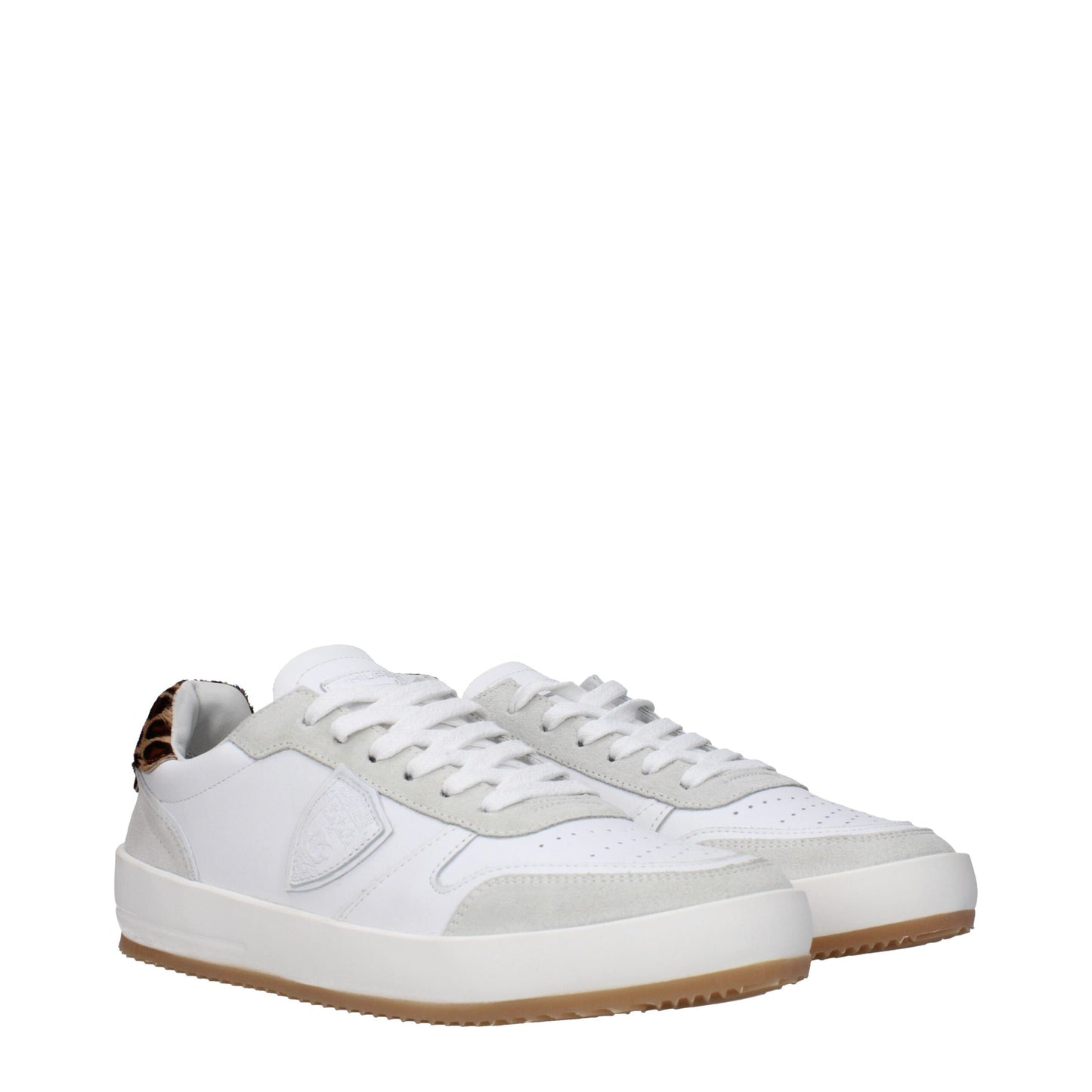 Philippe Model Weiße Leder Low-Tops