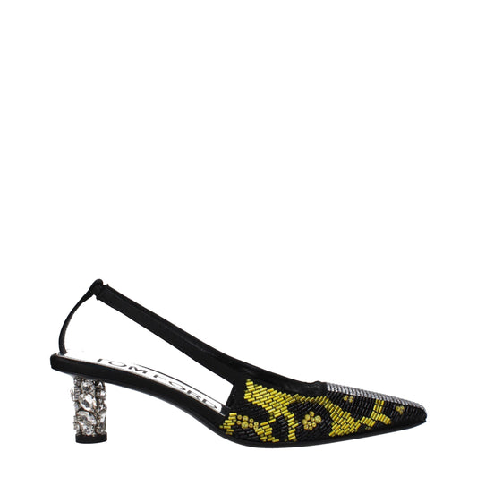 Gelbe Satin-Sandalen mit Stilettoabsatz von Tom Ford