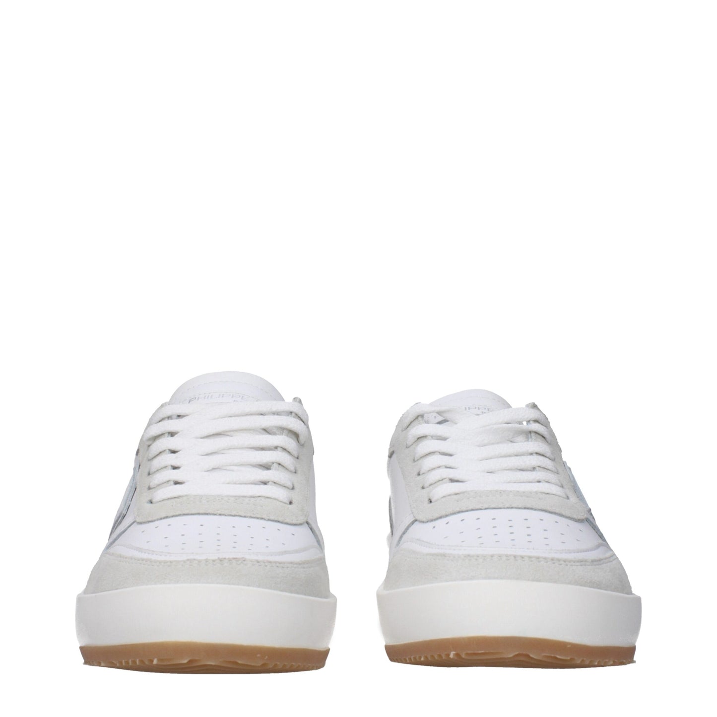 Philippe Model Weiße Leder Low-Tops