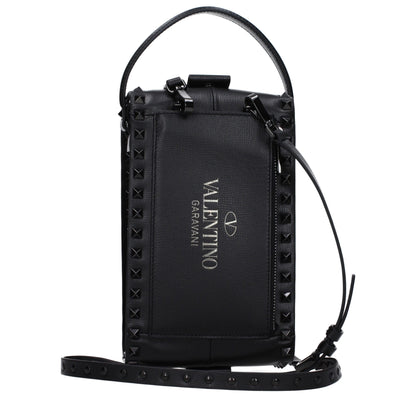 Valentino Garavani Schwarze Leder-Clutch-Taschen
