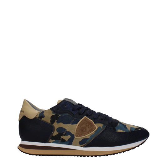 Philippe Model Blaue Leder Low-Tops