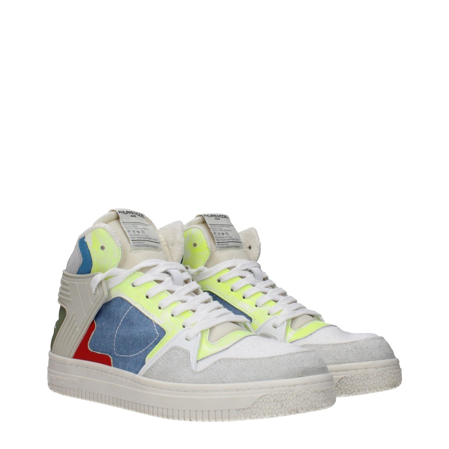 Philippe Model – Hohe Sneakers aus weißem Stoff