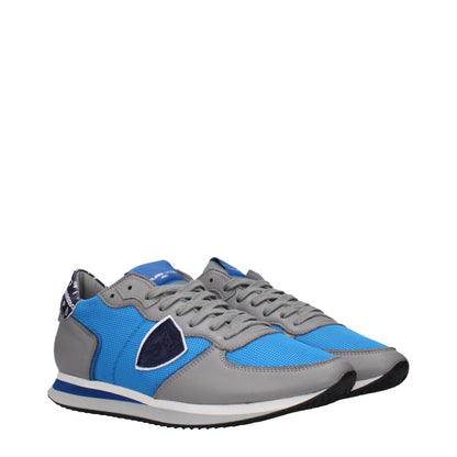 Philippe Model Blaue Stoff-Low-Tops