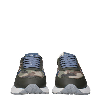 Philippe Model – Sportliche Sneakers aus grünem Stoff