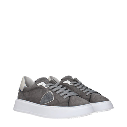 Graue Ledersneakers von Philippe Model