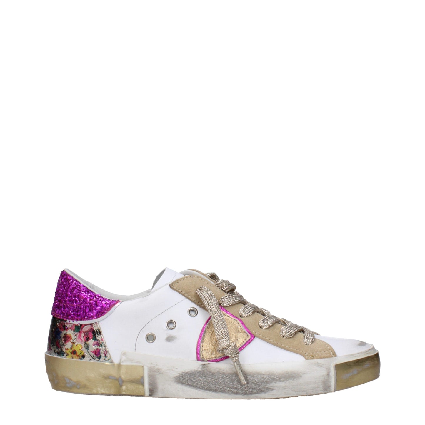 Philippe Model Weiße Leder Low-Tops