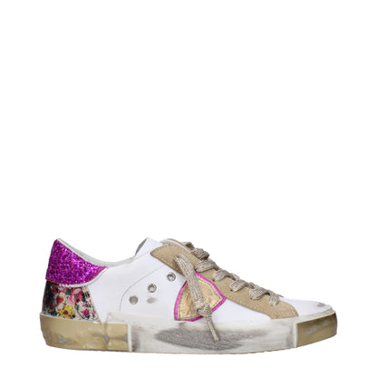 Philippe Model Weiße Leder Low-Tops