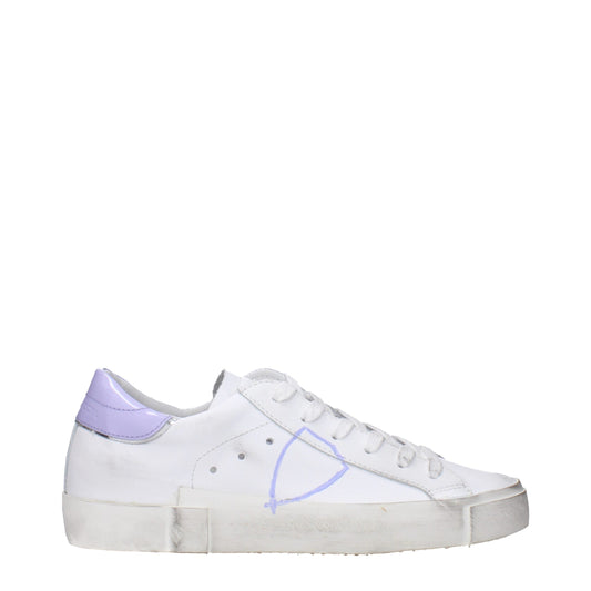 Philippe Model Weiße Leder Low-Tops