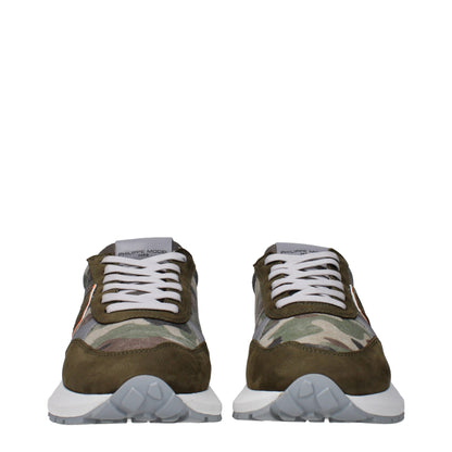 Philippe Model – Sportliche Sneakers aus grünem Stoff