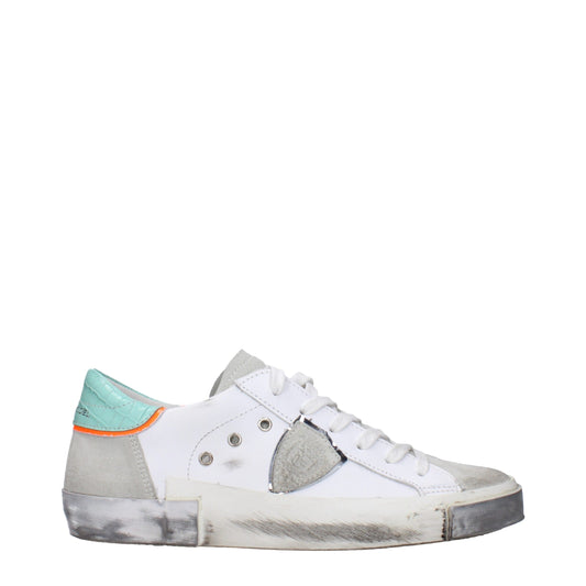 Philippe Model Weiße Leder Low-Tops