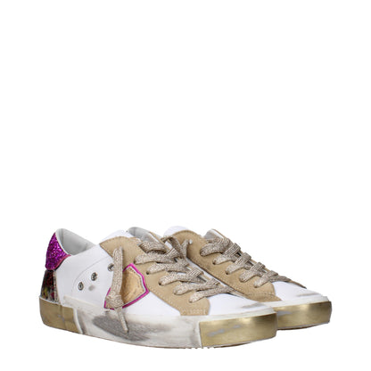 Philippe Model Weiße Leder Low-Tops