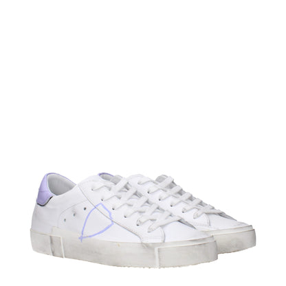 Philippe Model Weiße Leder Low-Tops
