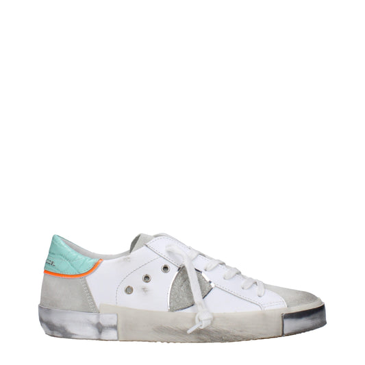 Philippe Model Weiße Leder Low-Tops