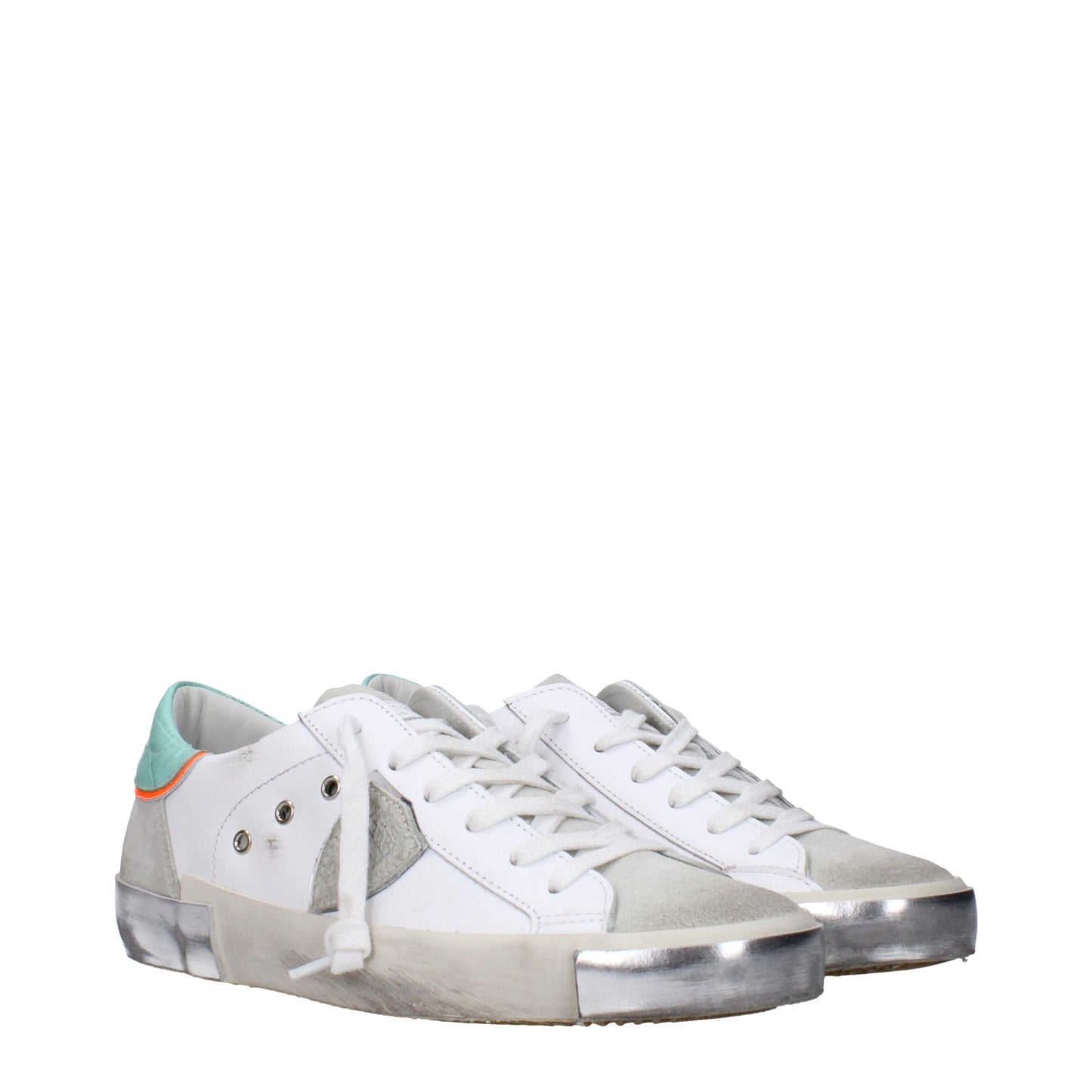 Philippe Model Weiße Leder Low-Tops
