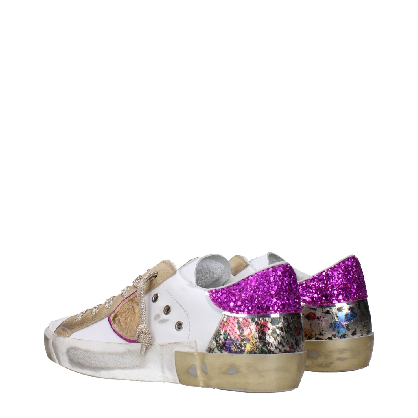 Philippe Model Weiße Leder Low-Tops