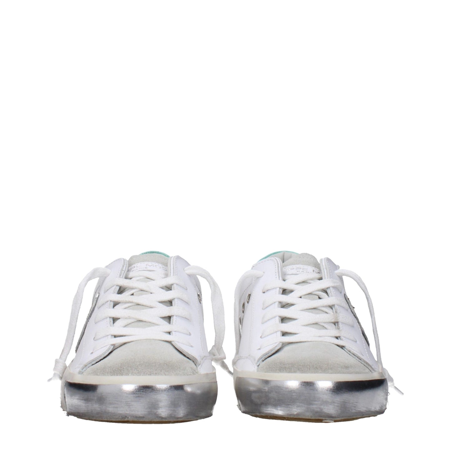 Philippe Model Weiße Leder Low-Tops