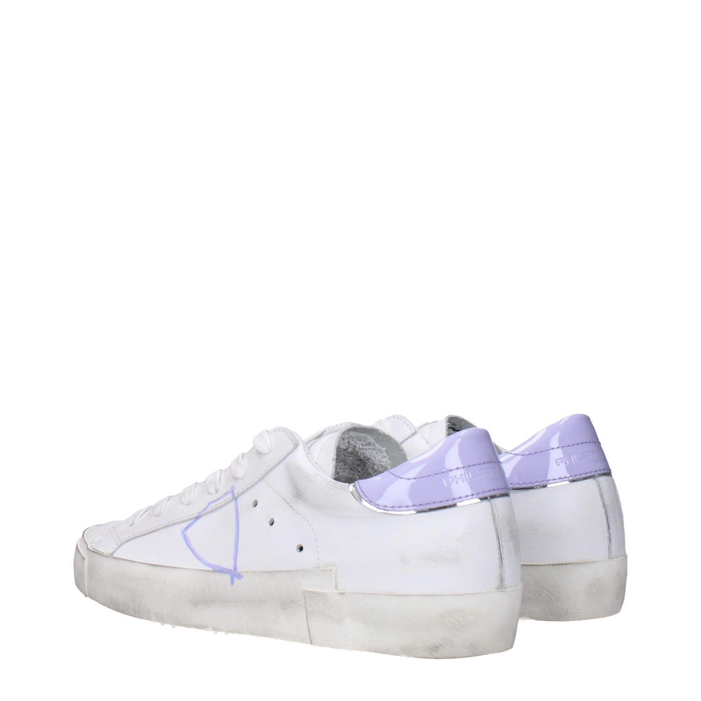 Philippe Model Weiße Leder Low-Tops