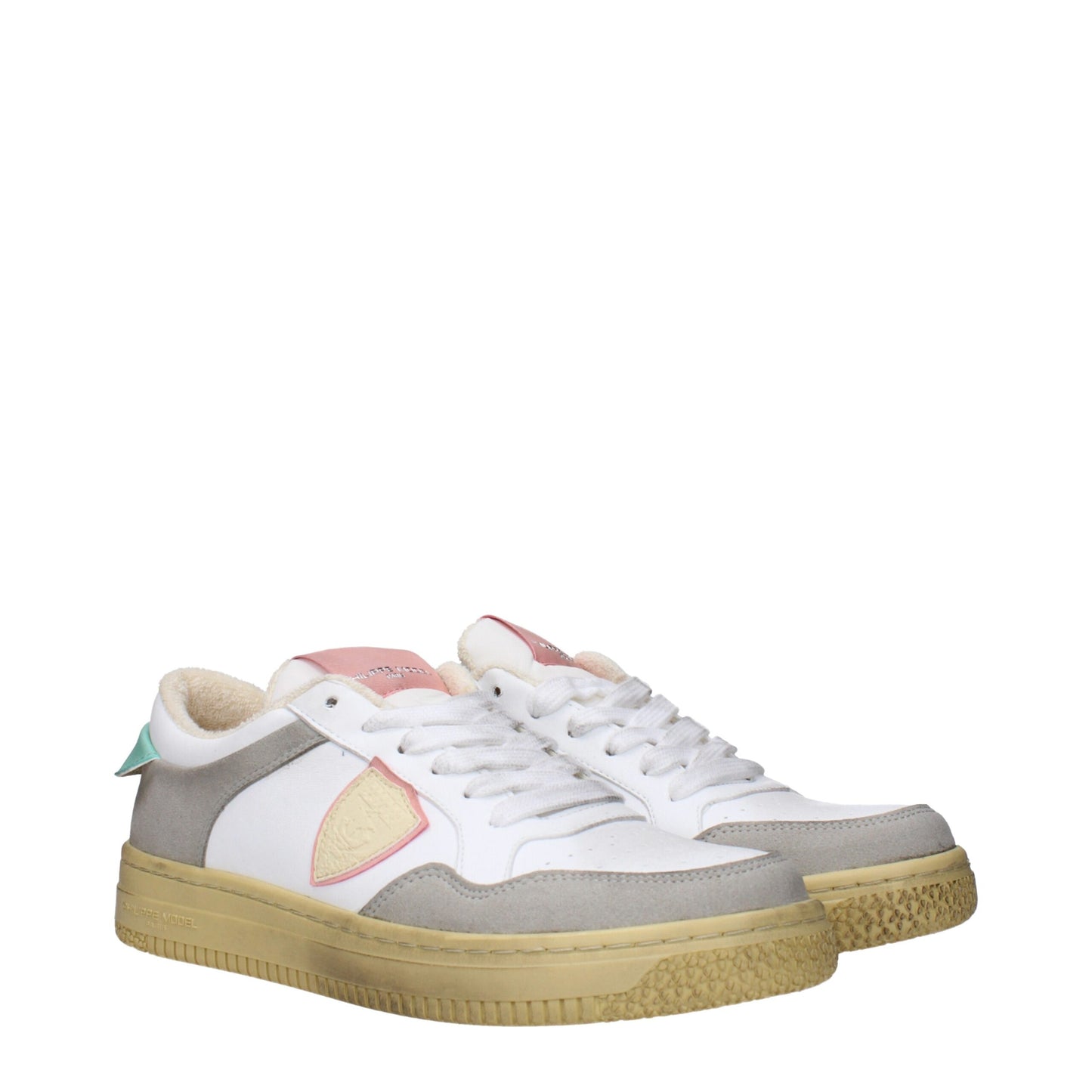 Philippe Model Weiße Leder Low-Tops