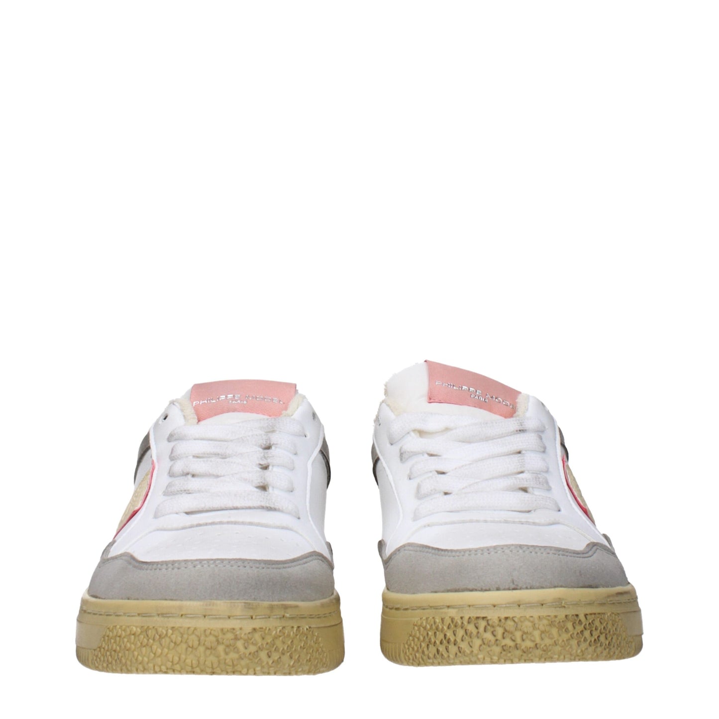 Philippe Model Weiße Leder Low-Tops