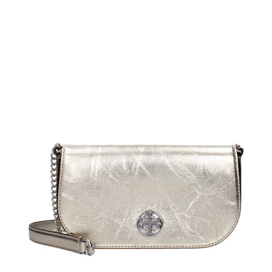 Tory Burch Goldfarbene Umhängetaschen aus Leder