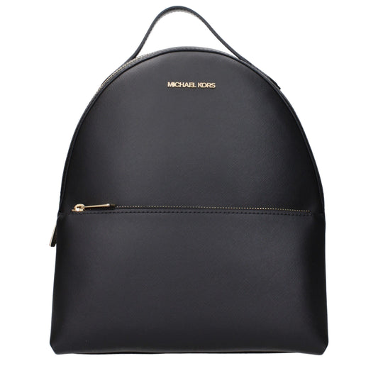 Schwarze Lederrucksäcke von Michael Kors