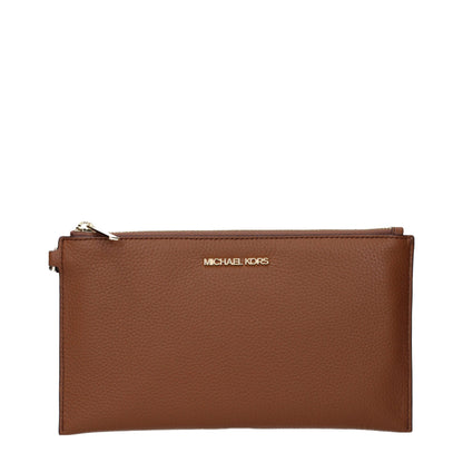 Pochettes en cuir marron Michael Kors
