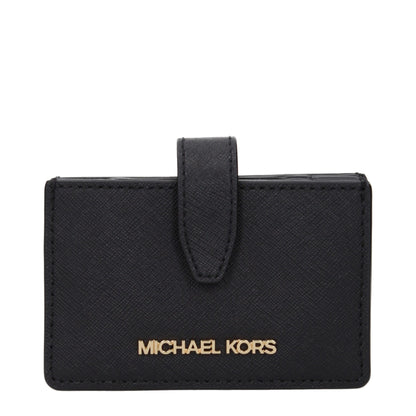 Porte-cartes en cuir noir Michael Kors