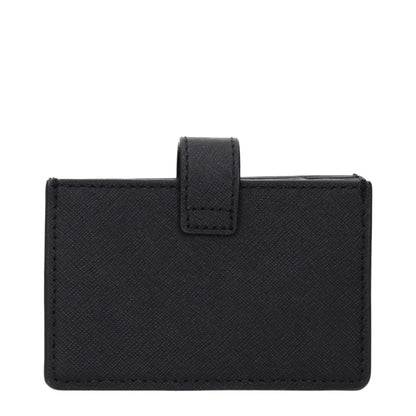 Porte-cartes en cuir noir Michael Kors