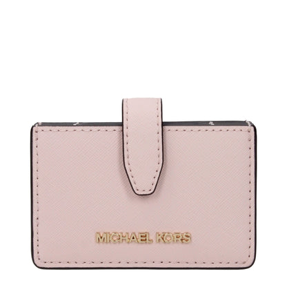 Porte-cartes en cuir rose Michael Kors