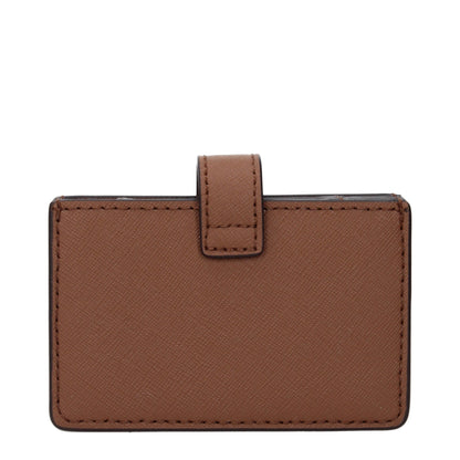 Porte-cartes en cuir marron Michael Kors