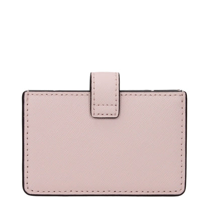 Porte-cartes en cuir rose Michael Kors