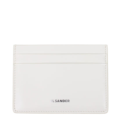Porte-cartes en cuir blanc Jil Sander