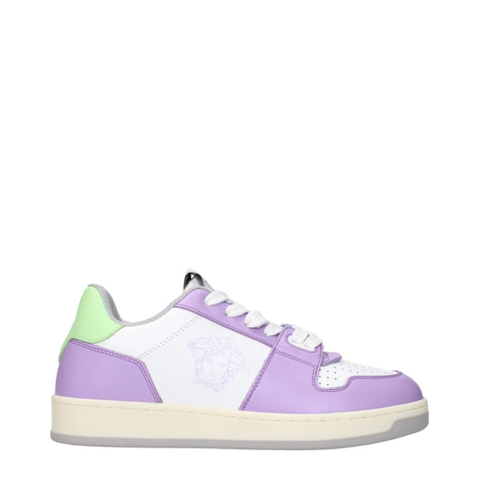 Versace Weiße niedrige Lederschuhe