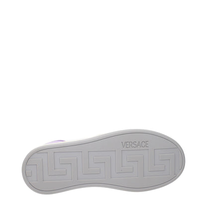 Versace Weiße niedrige Lederschuhe