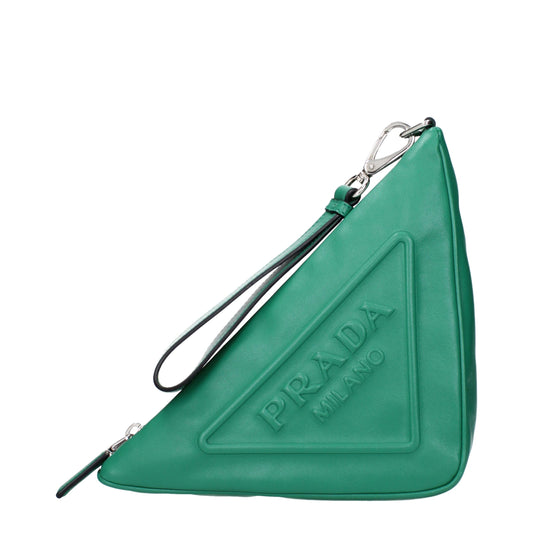 Prada Grüne Leder Clutches