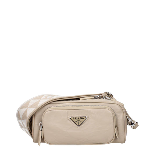 Prada Beige Leder Umhängetaschen