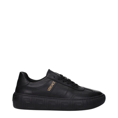 Versace Schwarze Leder-Low-Tops
