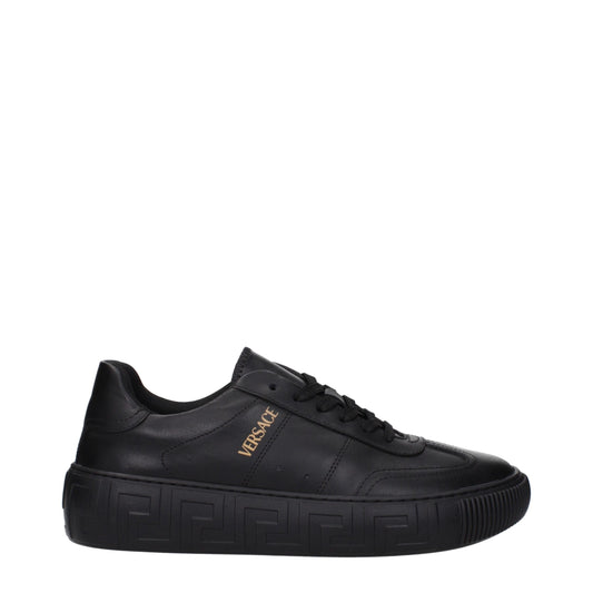 Versace Schwarze Leder-Low-Tops