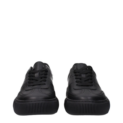 Versace Schwarze Leder-Low-Tops