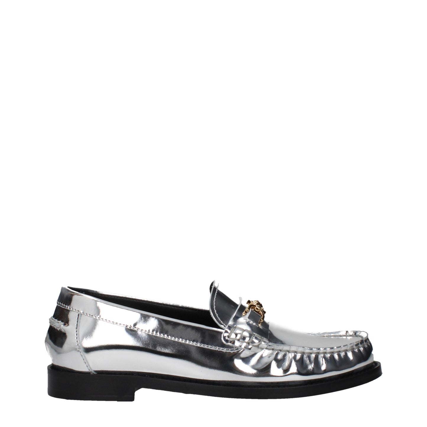 Versace – Slipper aus grauem Leder
