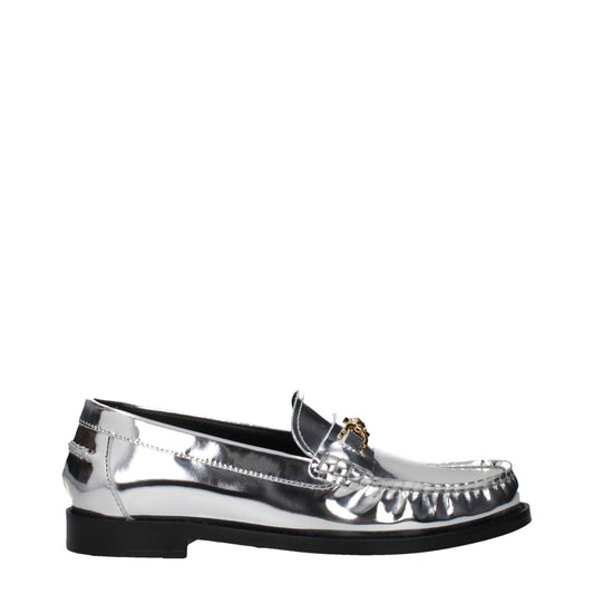 Versace – Slipper aus grauem Leder
