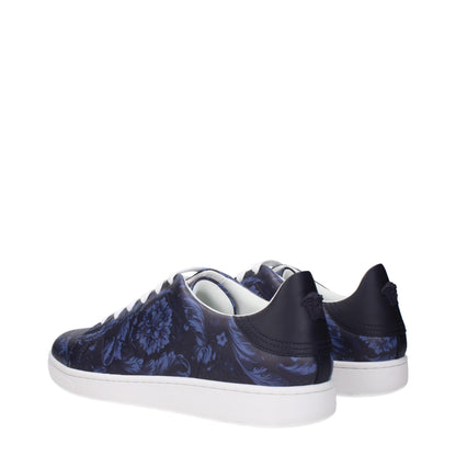 Versace Blaue Leder Low-Tops