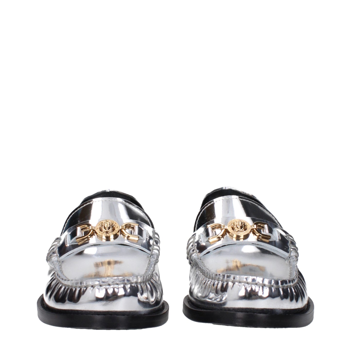 Versace – Slipper aus grauem Leder